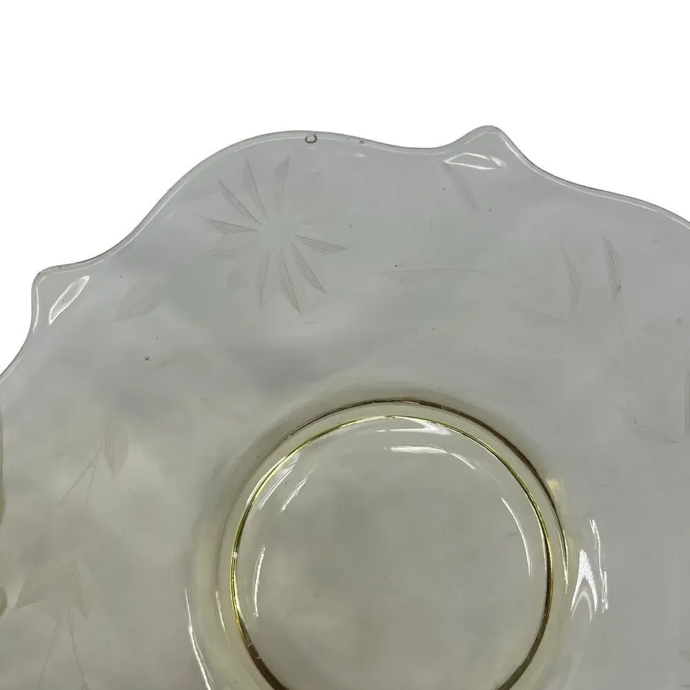 Vintage Lancaster Jubilee Depression Glass Set Flower Plates &‎ Teacup Yellow
